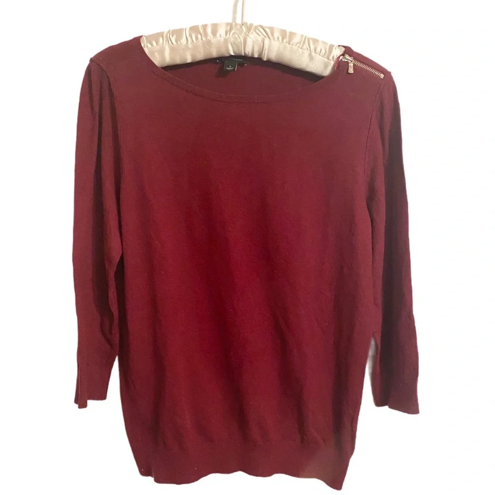 Ann Taylor Burgundy Crew Neck Sweater Size L